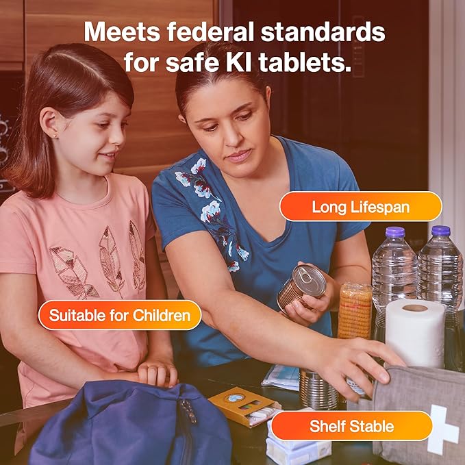65mg Potassium Iodide Tablets (60 Pack) - Protects Your Thyroid from Nuclear Radiation Exposure