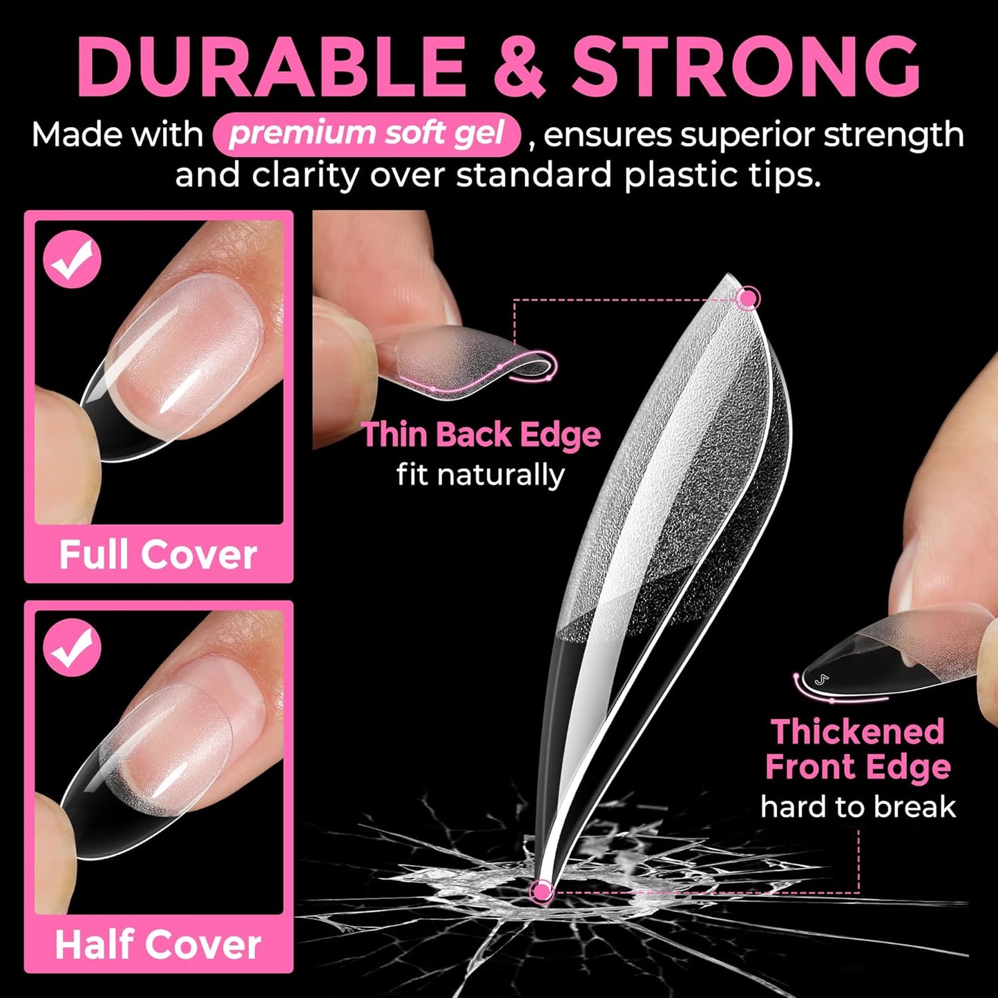 Solid Nail Glue Gel – 15ml Super Strong Adhesive for Acrylic & Press-On Nails