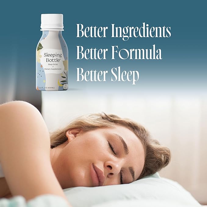 Sleep Aid Drink, Melatonin Free, Vegan, No-Sugar, Cherry Flavor (3.4 Fl Oz, Pack of 10)