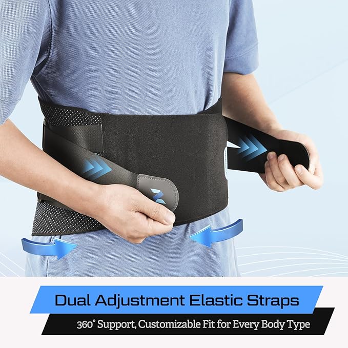 NEENCA Lower Back Brace for Lower Back Pain Relief, Medical Grade Lumbar Support Belt for Women Men, Herniated Disc,Lumbar Strain,Sciatica, Scoliosis (Black, X-Large)