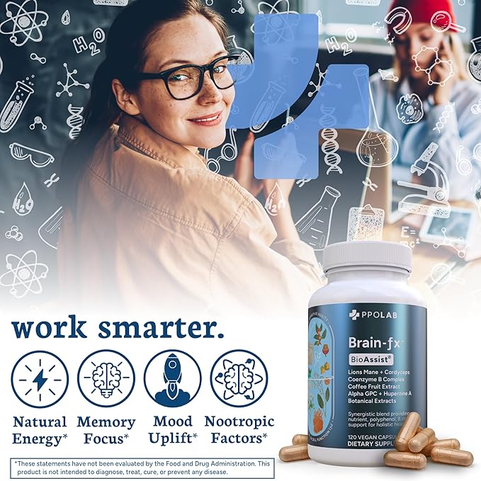 Brain-fx™ Nootropic Brain Energy Memory & Focus Supplement, Lions Mane Extract, L Theanine, Methyl B12 5MTHF B Complex, Alpha GPC Choline, Bacopa Monnieri, Ginseng, Cordyceps, Huperzine A BDNF Factor