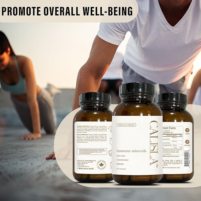 Immune Minerals Capsules - Sea Moss, Burdock, Bladderwrack Capsules (Irish Moss) - High Potency