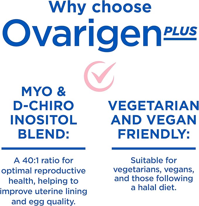 Ovarigen Plus, Myo & D-Chiro Inositol Blend Powder – 40:1 Blend with Folic Acid, Ashwagandha Powder, and Vitamin D3 - Help Manage PCOS Symptom, Hormone Balance, and Natural Fertility Aid, 60 Sachets