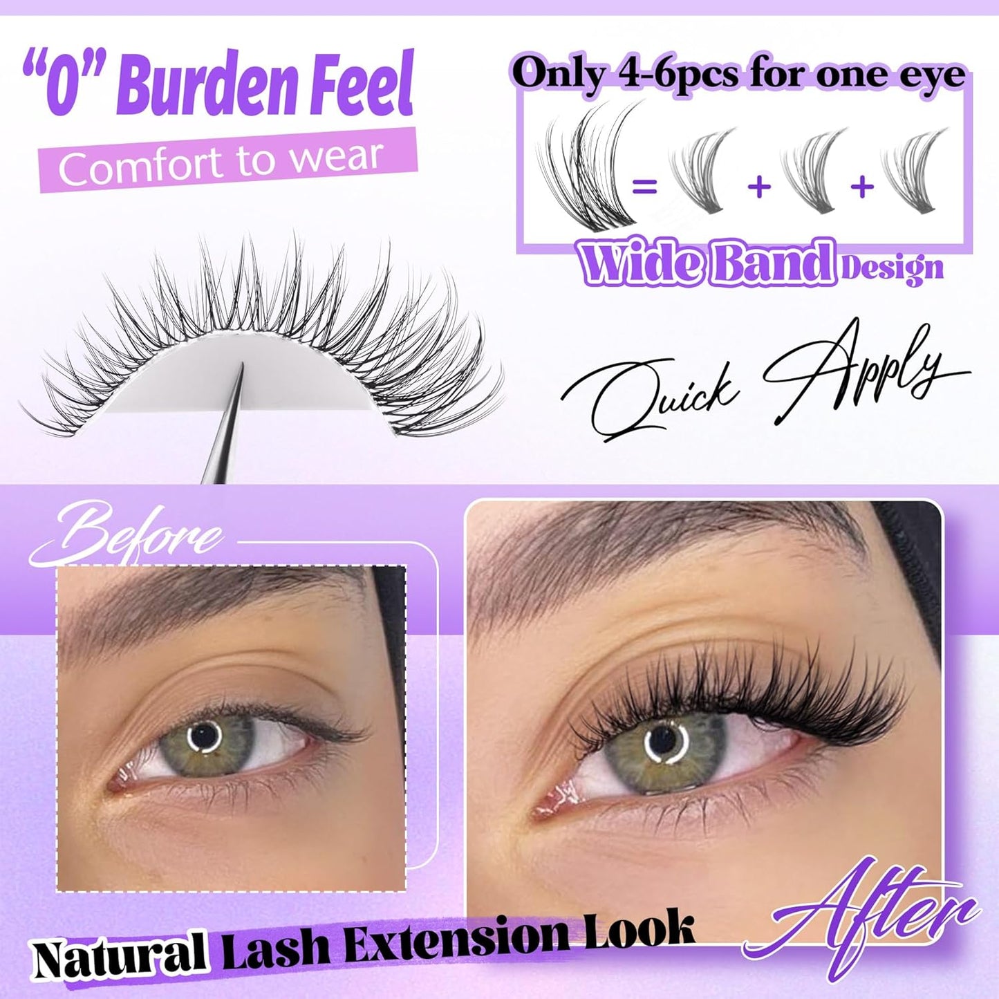 ALICE Wispy Lash Clusters | 168 Pcs | 10-18mm Natural Volume Extensions