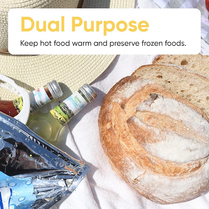 Superio Hot and Cold Insulated Bags for Food Delivery, Grocery Shopping Bags, Food Storage for Hot and Frozen Food for Travel, Disposable Cooler Bag, Reinforced Thermal Lunch Bag (4, 15.5"x13")