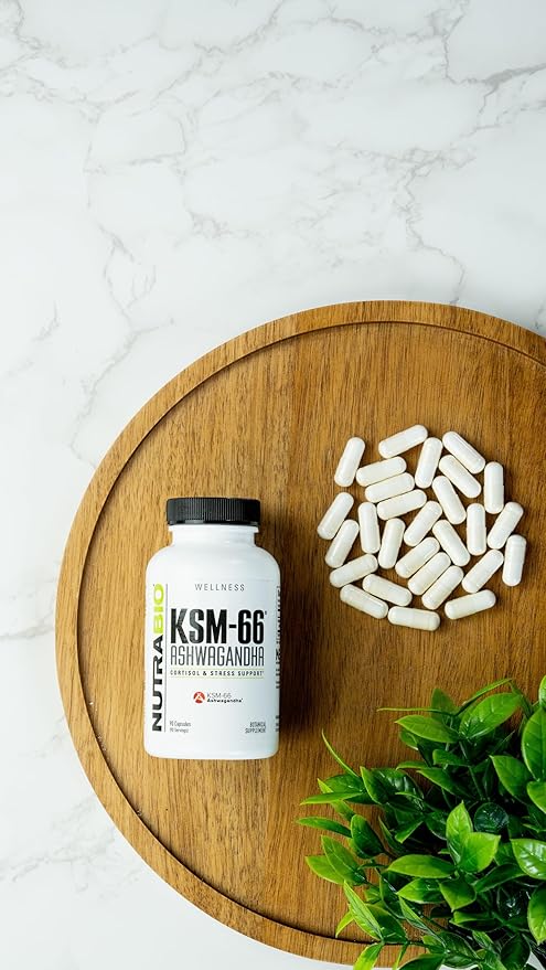 NutraBio Ashwagandha KSM-66 Herbal Supplement for Better Overall Well-Being- Ashwagandha Supplement- 600mg - 90 Vegetable Capsules