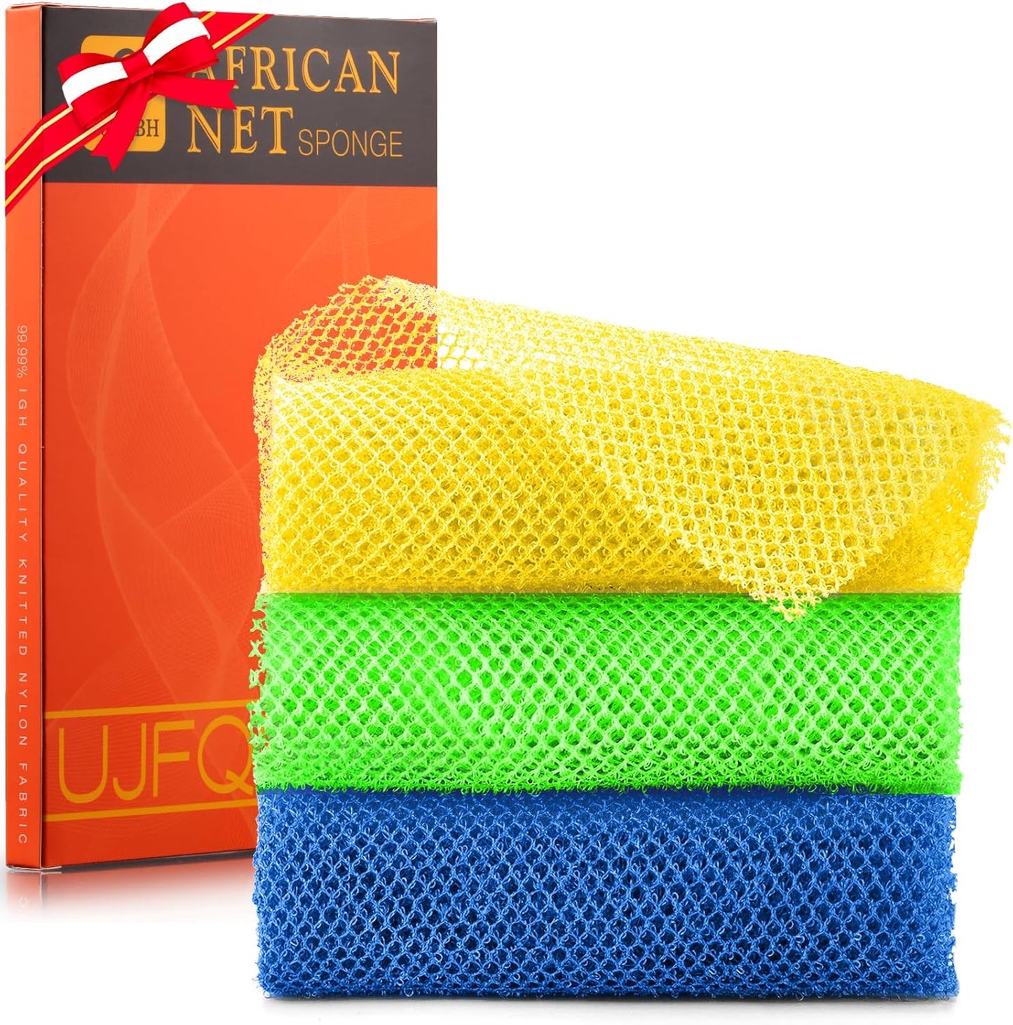 Exfoliating African Bath Sponge Set – 6 Colorful Net Scrubbers for Daily Use