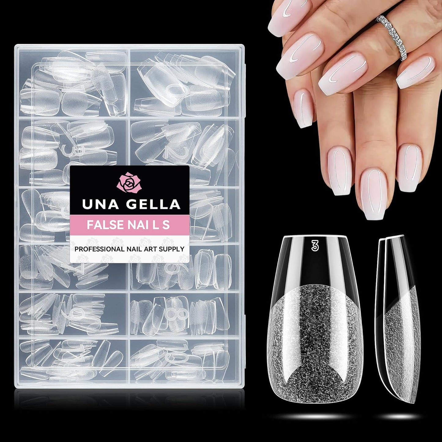 Extra Short Square Fake Nails | 216pcs Gel Tips | Full Cover Acrylic for DIY