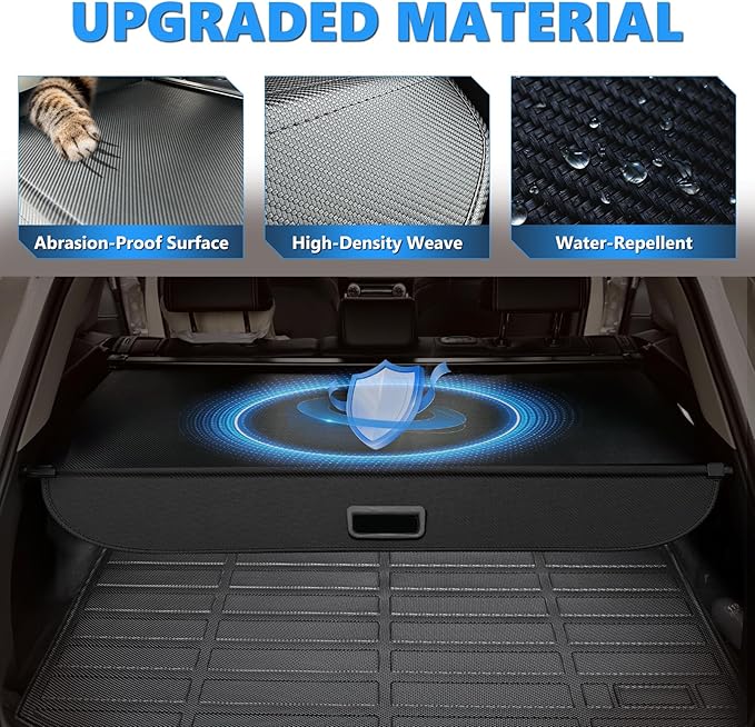 MIALUTY® Cargo Cover for 2014-2015 Kia Sorento Retractable Trunk Cover Sorento Accessories Anti-Peeping Anti-Theft Privacy Screen,Trunk Luggage Shield Shade Carbon Fiber Texture
