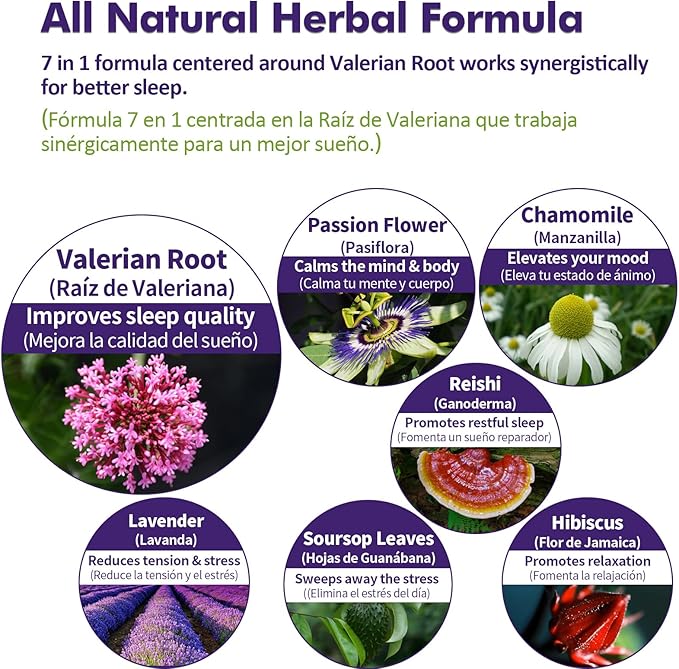 Sleep Support Drops, Gotas de Pasiflora y Valeriana y Lavanda para Dormir Profundamente rapido. Passion Flower & Lavender Extract Liquid Tincture.4oz