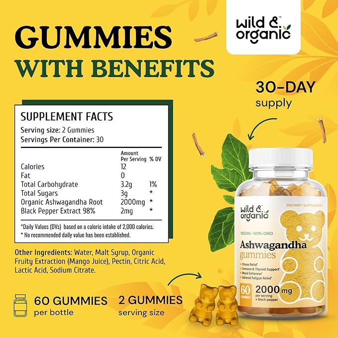 Wild & Organic Stinging Nettle Root Gummies & Ashwagandha Gummies
