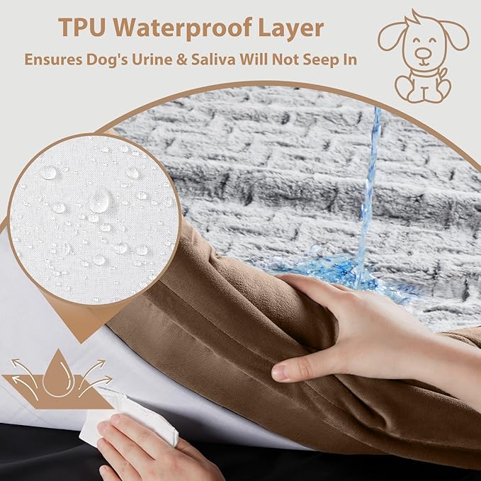 WNPETHOME XXXL Big Dog Bed, Washable Dog Couch with Removable Waterproof Cover, Orthopedic Large Pet Sofa Bed with Bolster Sides for Sleeping