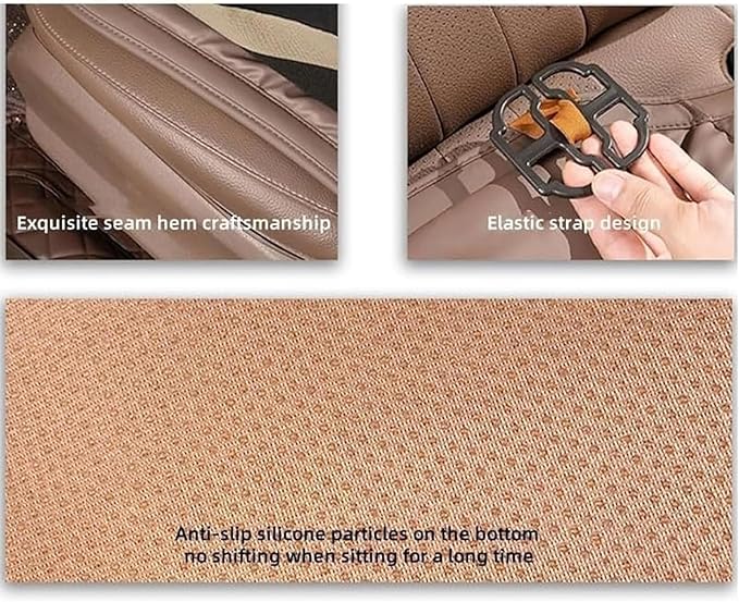 Car Seat Cushion for Porsche Macan 2015-2025-pr, Breathable Non-Slip Driver Seat Pad Ergonomic Memory Foam for Long Driving Car Office,A/2Pcs-Coffee