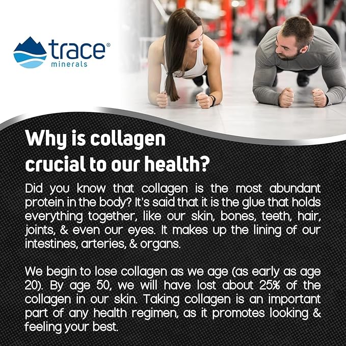 Trace Minerals Collagen Peptides - Healthy Bone & Joint Support - Collagen Supplement Aids Strong Hair, Nails & Skin - Powder Supplement Supports Gut Health - Unflavored, 286g (14 Servings)