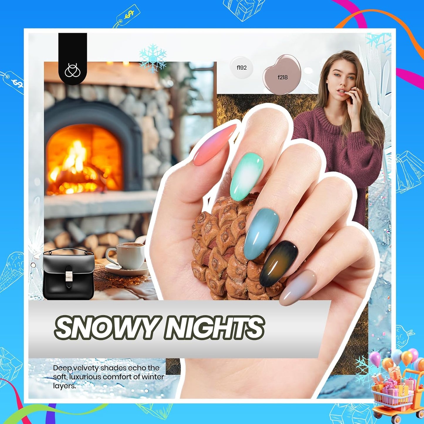 44-Piece Gel Nail Polish Kit | UV Light | 24 Colors | Base & Top Coats | Gifts for Women