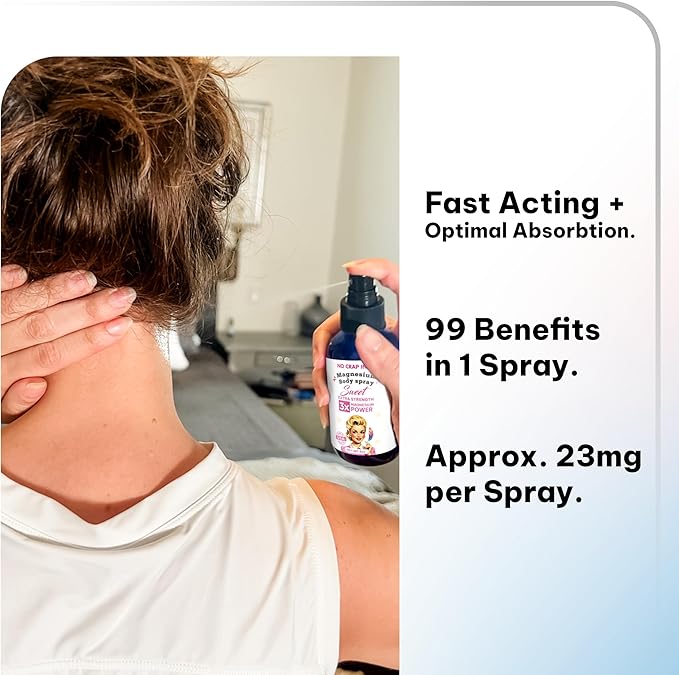 Magnesium Spray, Triple Action!- Spray Your Way to Wellness | Immediate Relief with Our Unique Magnesium Glycinate, Magnesium Citrate, Magnesium Chloride Blend Spray (Sweet)