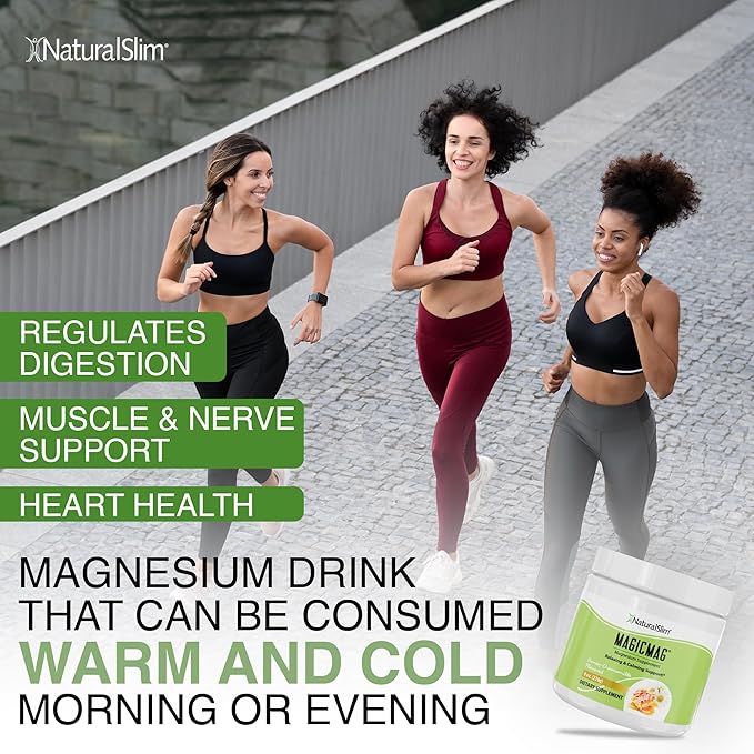 NaturalSlim Magicmag Pure Magnesium Citrate Powder Stress, Constipation, Muscle, Heart Health, and Sleep Support | Honey Chamomile Flavored Magnesium Supplement - 8oz Drink Mix (2 Pack)