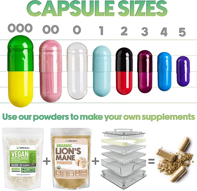 XPRS Nutra Size 1 Empty Capsules - 1000 Count Colored Empty Gelatin Capsules - Pill DIY Supplement Capsule Filling - Fillable Color Gel Caps Pills for Do-It-Yourself Supplements (Black/Red)