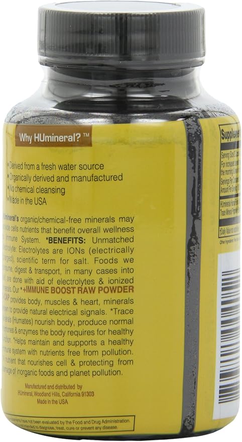 Humic and Fulvic Mineral Immune Boost Raw Powder Mineral Supplement, 60 Count