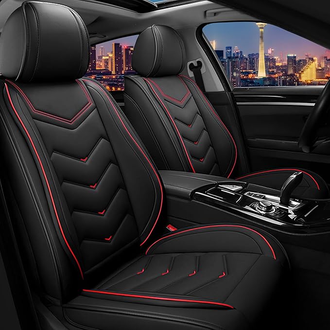 CTDS Car Seat Covers for Honda HR-V 2016-2026, Stylish Sport Seat Cover, Premium Nappa Leather Car Seat Cover. Automobile Seat Covers Sets.(Standard 2 Seats/Black)