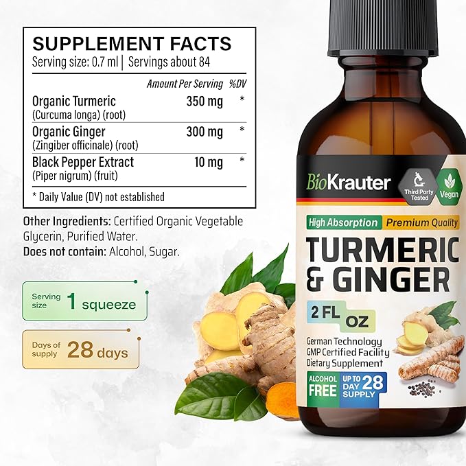 Turmeric Ginger Tincture 2 Fl. Oz. & Alcohol Detox Tincture 2 Fl. Oz.