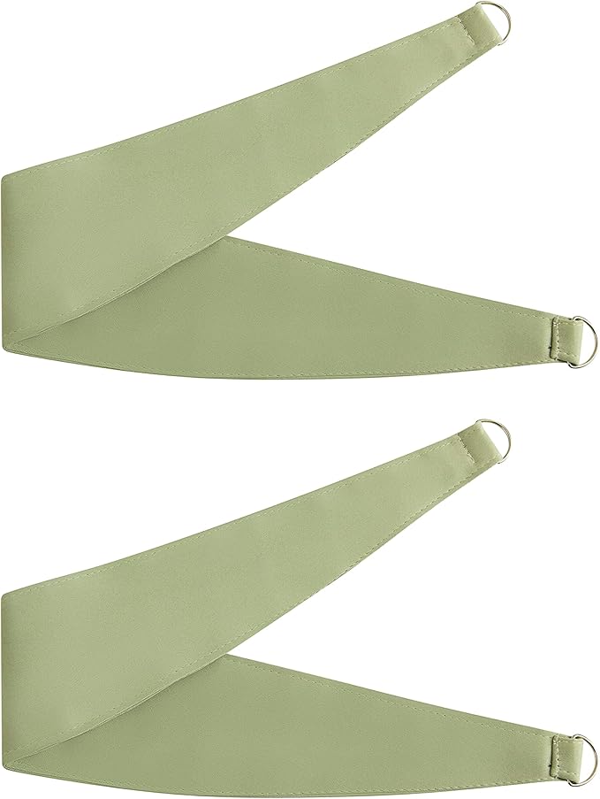 Bujasso Sage Green 90% Blackout Curtains with Sheer Overlay Mix and Match Double Layer Thermal Insulated Window Panels 72 inch Living Room Bedroom Green Drapes with Tiebacks Grommet Top 37" Wx72 Lx2