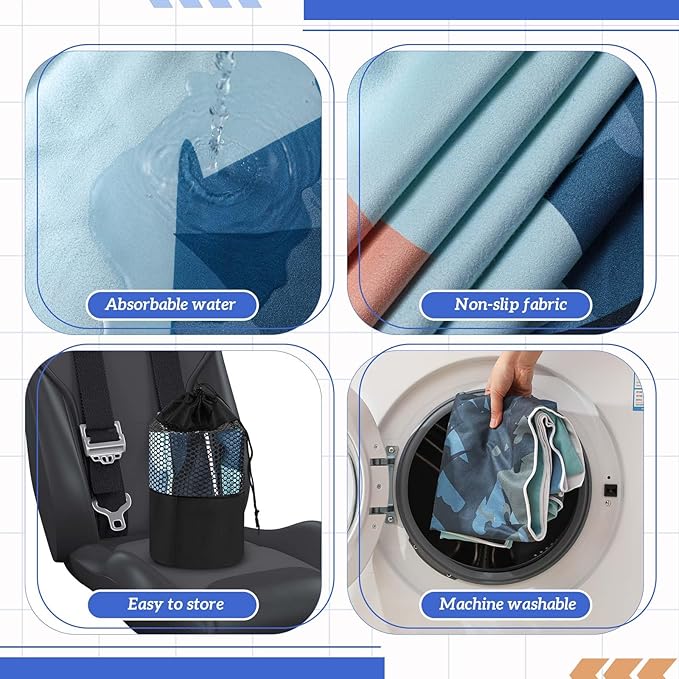 8 Pack Car Seat Towel Covers with Storage Bag 63 x 32 Inch Athletic Running Towel Seat Sweat Washable Non Slip Cover Gift for Car Outdoor Sport Activities (Classic Combination)