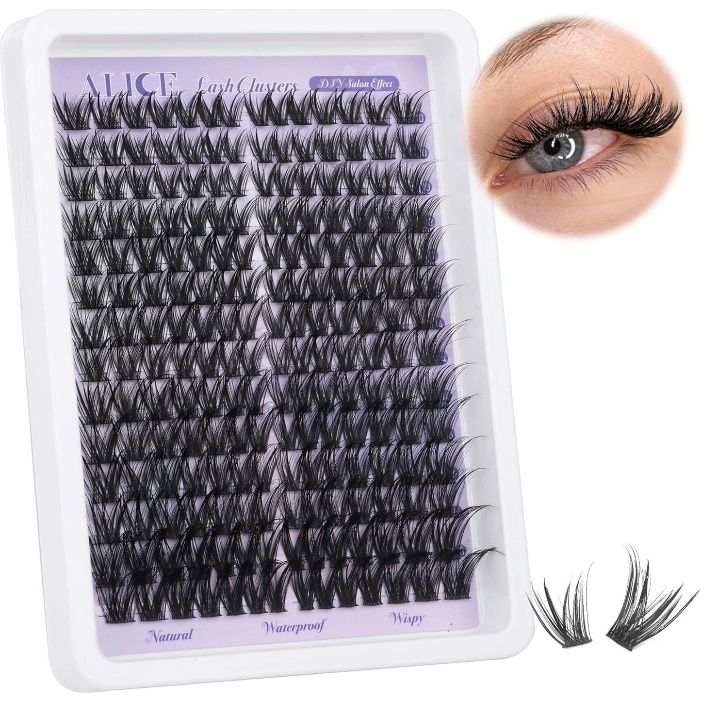 Natural Wispy Lash Extension Kit | 140pcs Clear Band Cluster Lashes for DIY