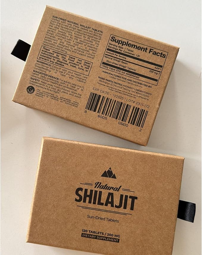 Ormus Monoatomic Gold Concentrate (HIGH Potency x12) - 1.7 fl. oz (50 ml) & Natural SHILAJIT Tablets - 120 Count, Sun Dried 100% Pure Shilajit for Men & Women