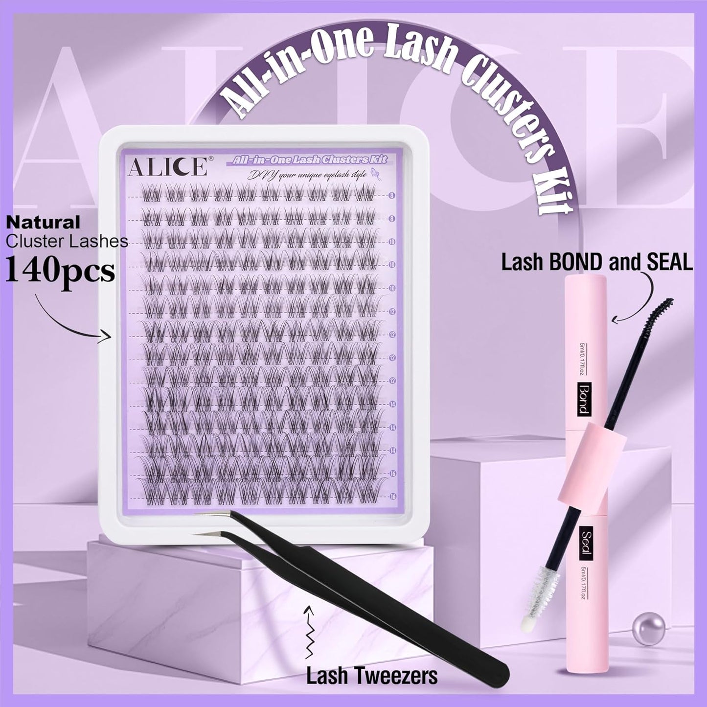 ALICE Wispy Lash Clusters | 168 Pcs | 10-18mm Natural Volume Extensions