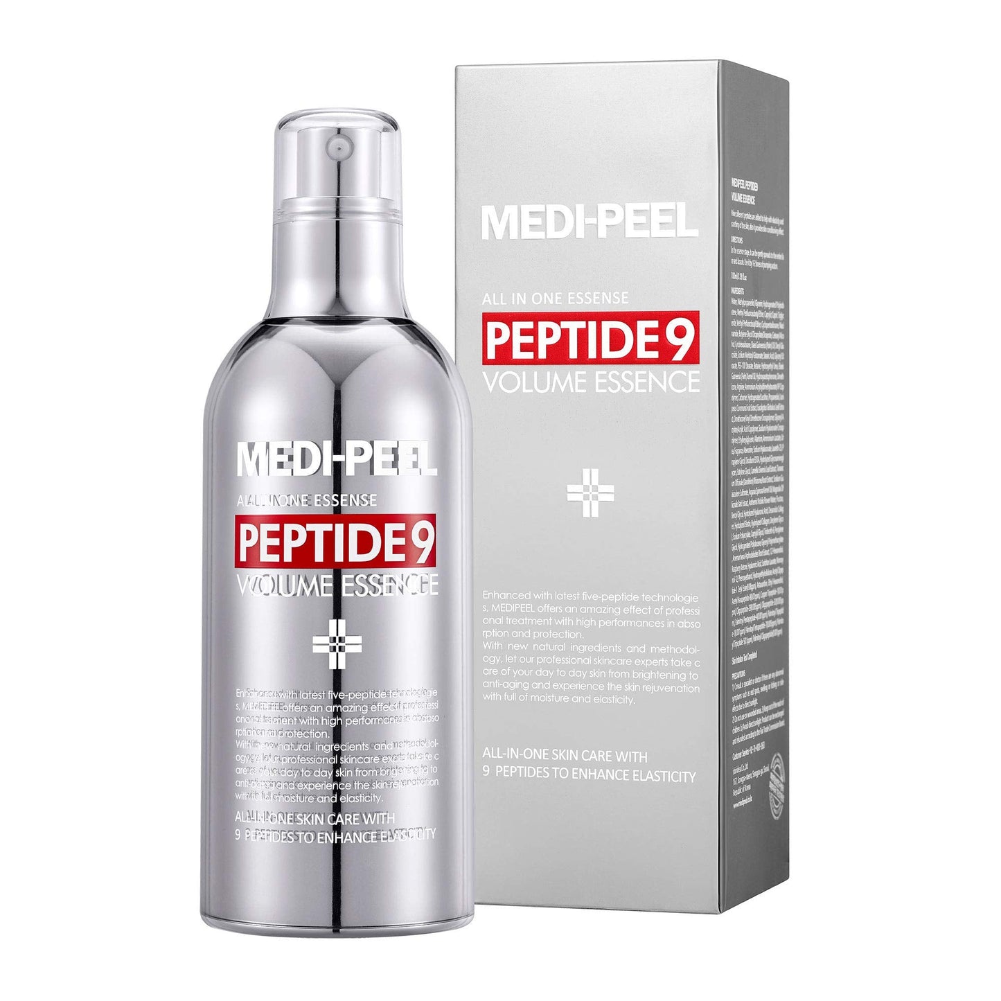 Medi-Peel Peptide 9 Volume All In One Essence 3.38 Fl.Oz. / 100Ml, Anti Wrinkle, Collagen Formula, Brightening Effect, Instant H