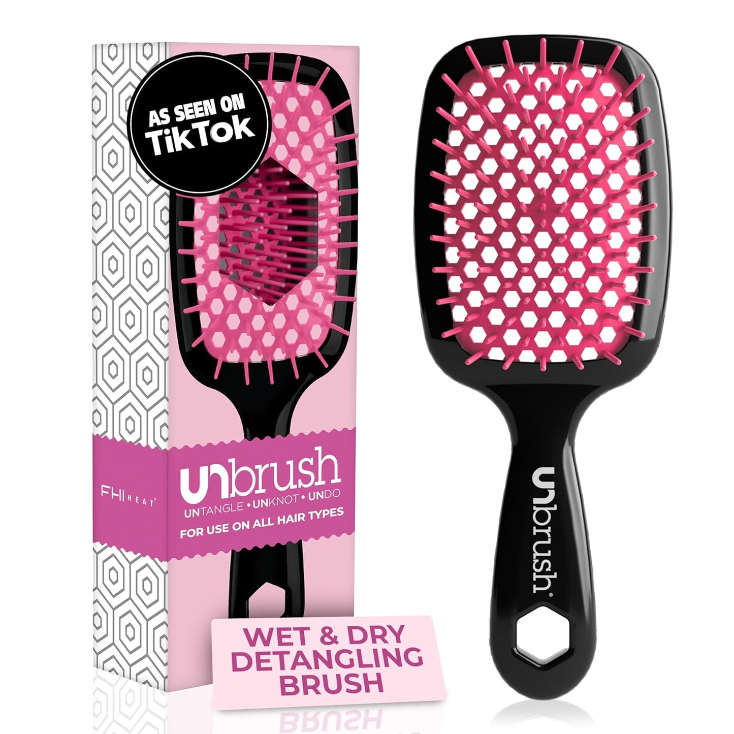 FHI Heat UNbrush Detangling Brush | Pain-Free for All Hair Types | Lightweight & Durable