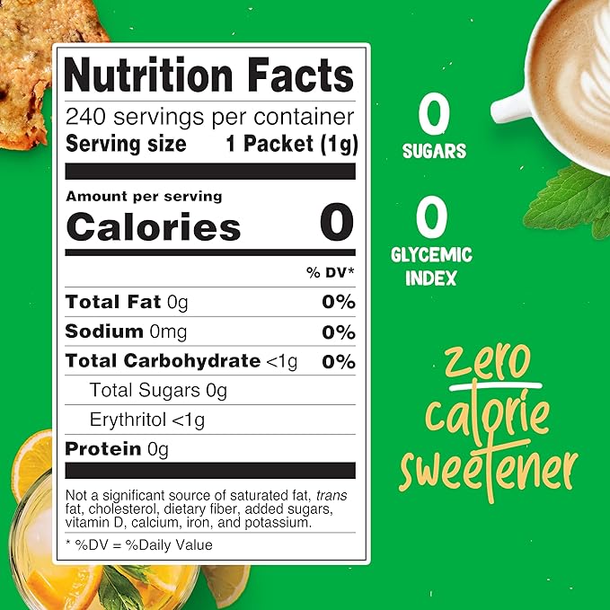 Pyure Organic Stevia Packets | Granulated Sugar Packets - White Sugar Substitute | Zero Carb, Zero Sugar, Zero Calorie Sweetener Packets | Plant-Based Stevia Packets for Keto Coffee | 240 Count