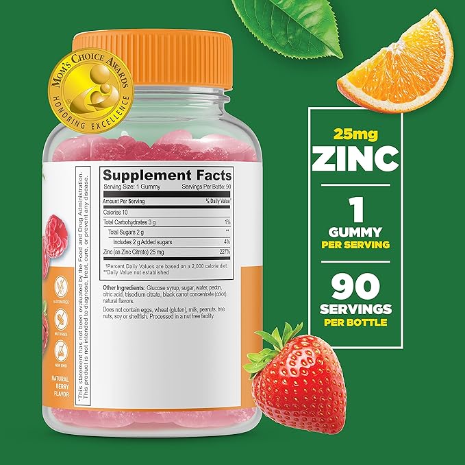 Lifeable Zinc 25mg Kids + Zinc Kids, Gummies Bundle - Great Tasting, Vitamin Supplement, Gluten Free, GMO Free, Chewable Gummy