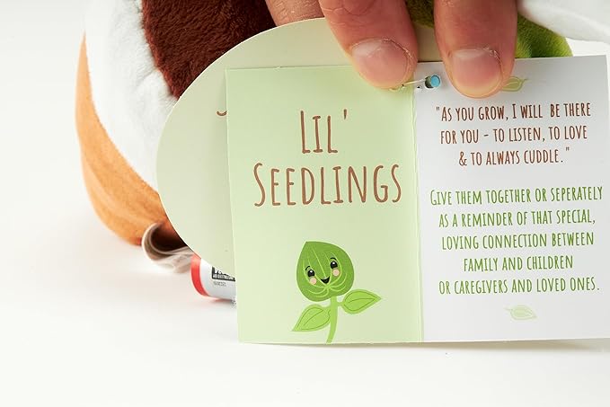 Hug Feel The Love Soil Mates – Rose – Plush Plant Home Decor, Plush Shelf Decor, Cute Home Decor, Lil’ Seedlings Plush Toy, Thoughtful Message, 9 inches