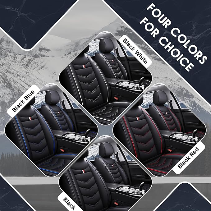 Car Seat Cover 8 Seats for Hyundai Palisade 2020-2025, Durable Wear Resistant Waterproof Sport Seat Cover, Breathable No Odor Premium Leather Vehicle Seat Covers.(Standard,Black White)