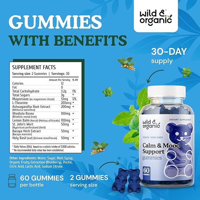 Wild & Organic Calm & Mood Gummies & Valerian Root Gummies