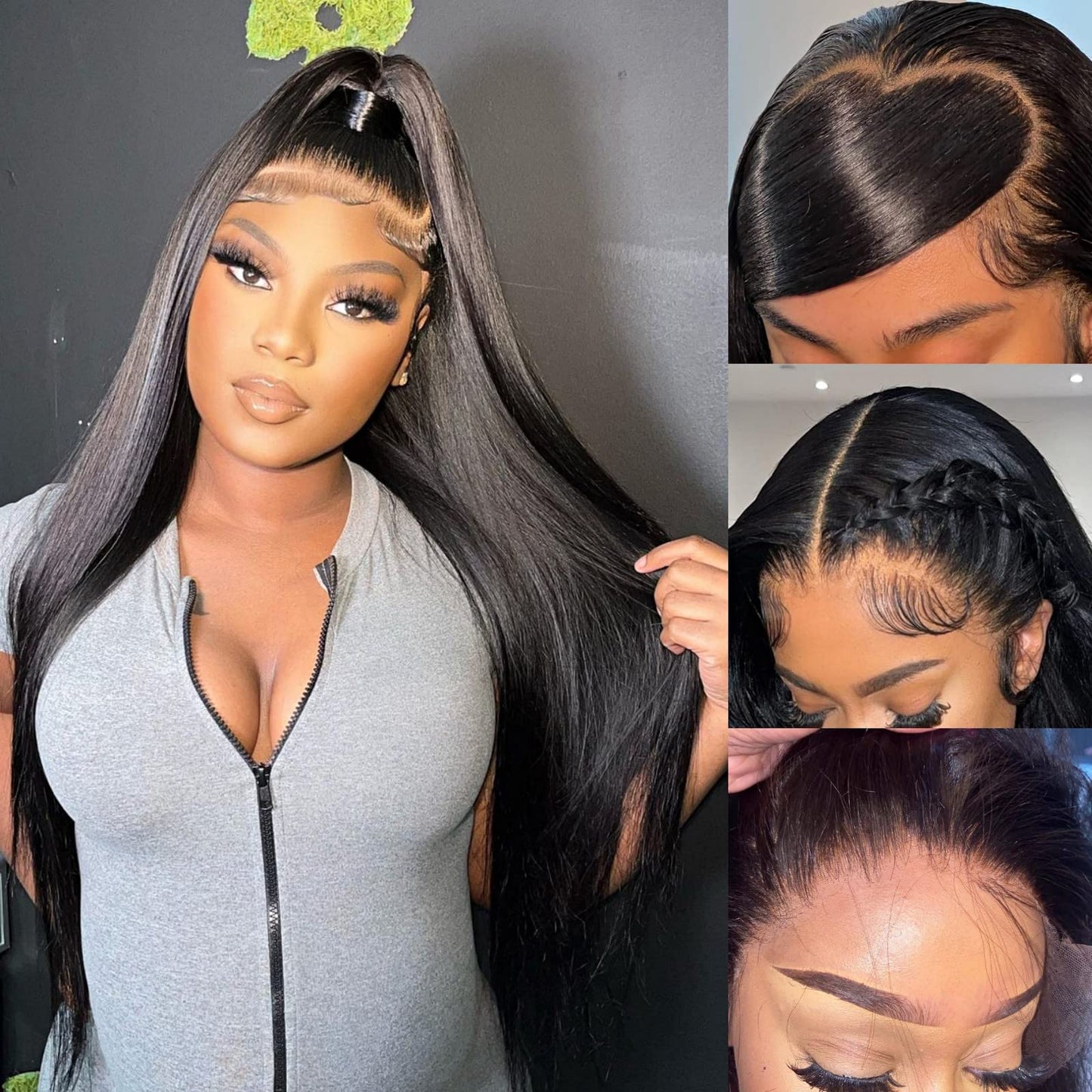 Miss Flower 250% Density Ultra-Thin Invisible Hd Lace Front Wigs Human Hair 24Inch Real Full Large Lace Space 13X4 Straight Fron