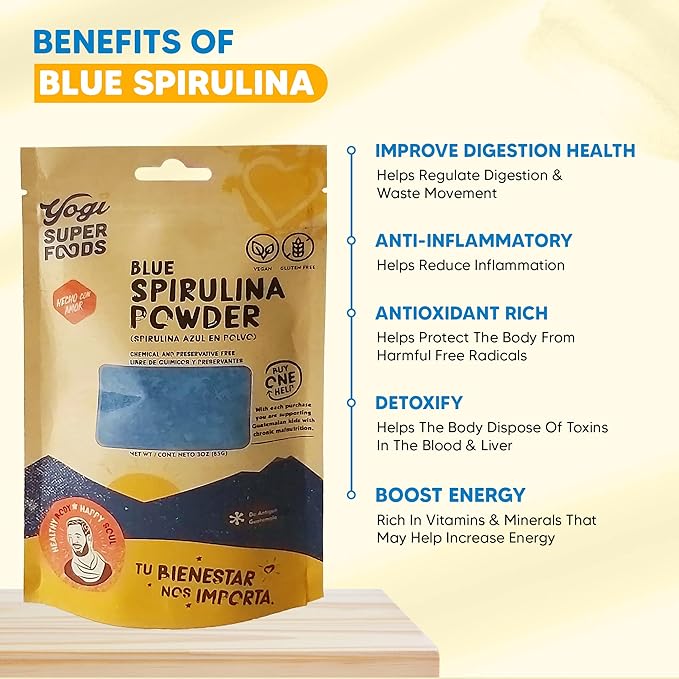 Blue Spirulina Powder Made from Blue-Green Algae Extract - Superfood Plant, Rich Source of Protein, for Immune Support, Energy, Natural Food Coloring for Baking - 5 Ounce Bag