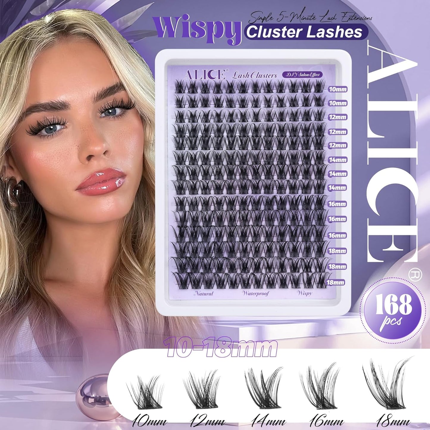 Natural Wispy Lash Extension Kit | 140pcs Clear Band Cluster Lashes for DIY