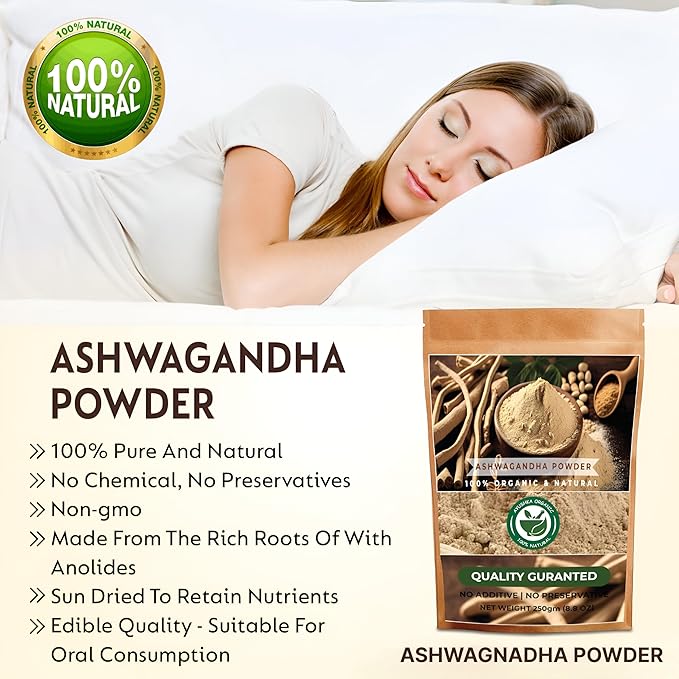Ashwagandha Root Powder | Withania somnifera | Enhance Energy & Support Vitality (8.8 OZ | 250 gm)
