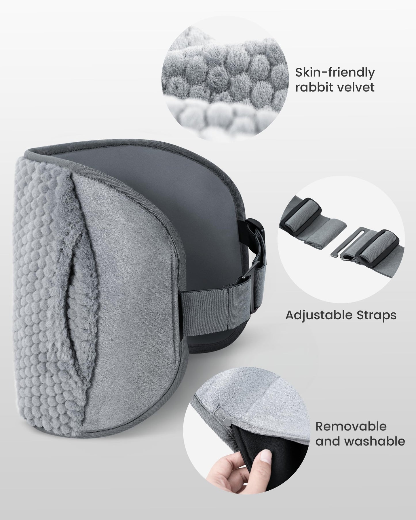 COMFIER Heating Pad for Back Pain Relief,Lower Back Massager with Heat with Hand Warmer Pocket,Extra-Large Size 61",Back Heating Pad for Period Cramps,Fast Heat Pad,Gifts for Women Men Mom Dad