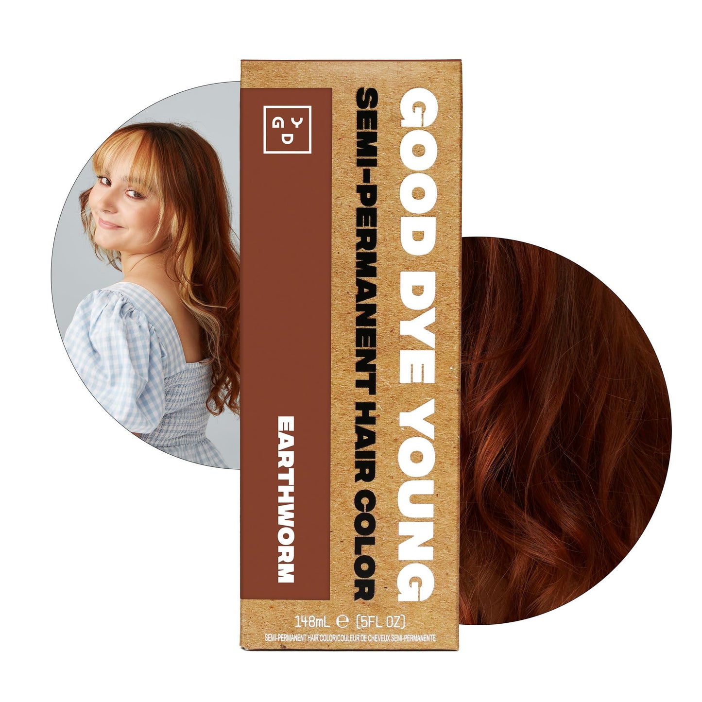 Good Dye Young Semi Permanent Brown Hair Dye (Earthworm) - Uv Protective Temporary Hair Color Lasts 15-24+ Washes - Conditioning