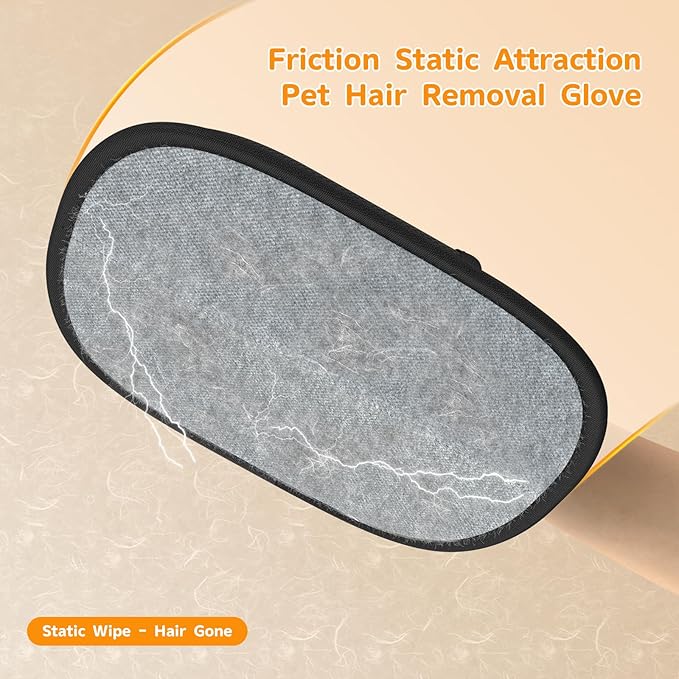 Pet Hair Removal, 2025 Newly Upgraded Five-Finger Electrostatic Pet Hair Removal Glove, Reusable Cat & Dog Hair Remover Tool for Clothing, Couch, Furniture, Carpet, Car Seat, Cat Grooming Glove -1 PCS