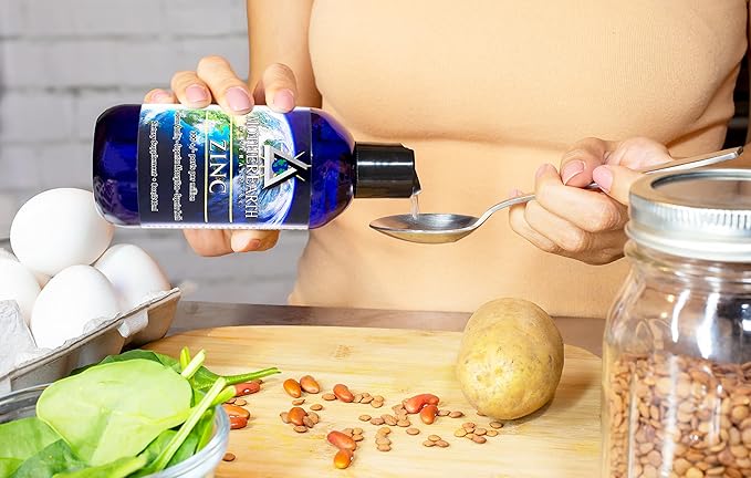 Mother Earth Minerals - Zinc - Antioxidant, Aids Assimilation of Vitamins, Normal Growth & Development, Maintenance of Body Tissues - 8 Ounce 96 Servings