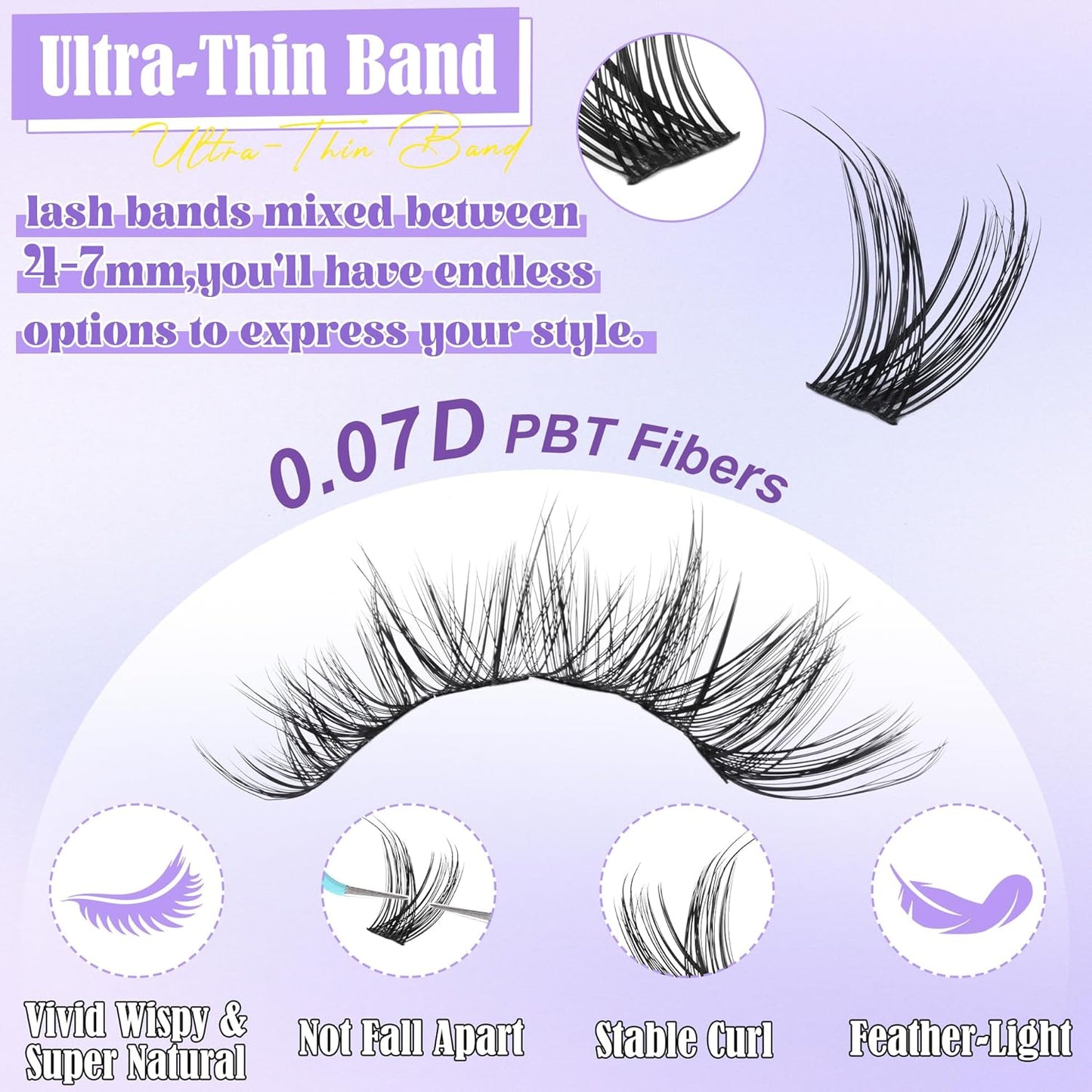 ALICE Wispy Cluster Eyelash Extensions | 192pcs Natural Individual Lashes | DIY 10-18mm