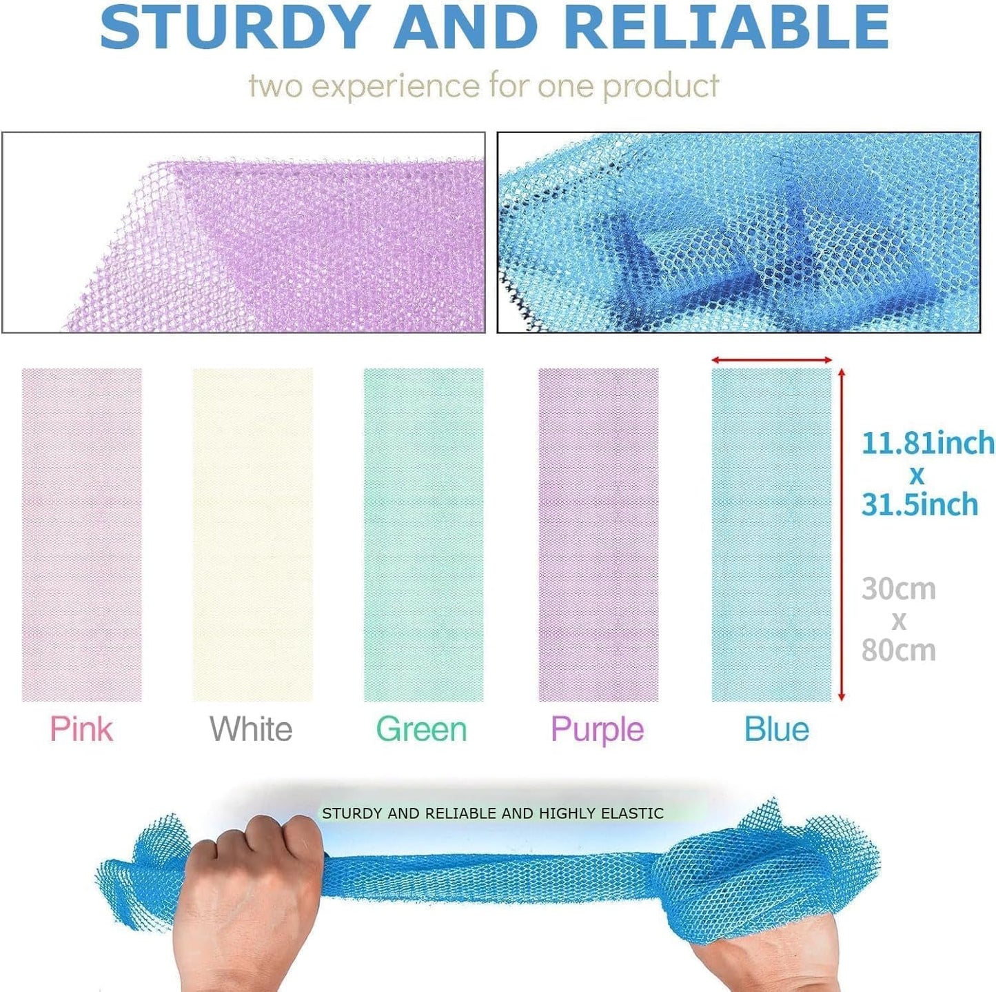 Exfoliating African Bath Sponge Set – 6 Pieces | Skin Smoother for Daily Use