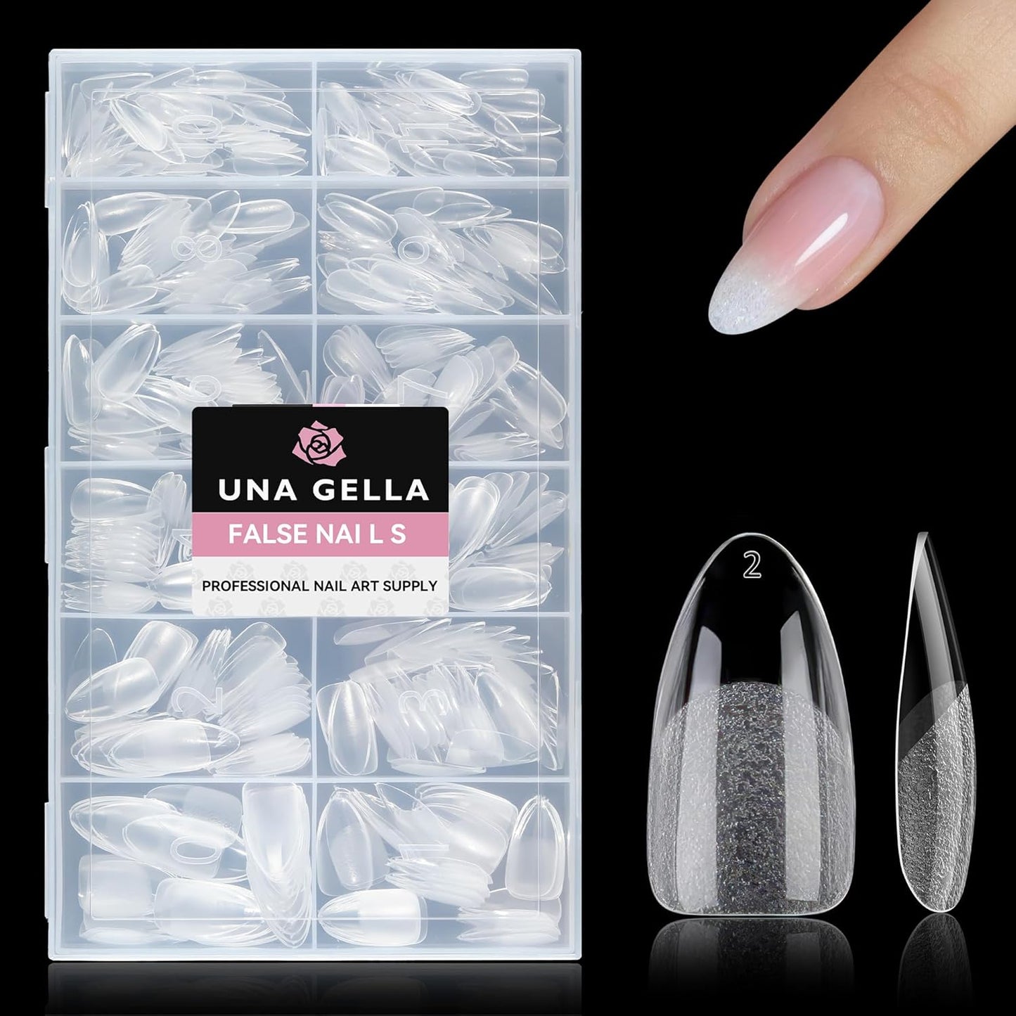 UNA GELLA Square Toe Nail Tips | 504 Pcs Soft Gel Full Cover | DIY Pedicure