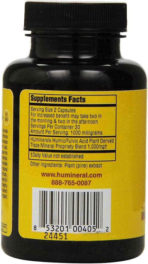 Humic and Fulvic Mineral Immune Boost Raw Powder Mineral Supplement, 60 Count