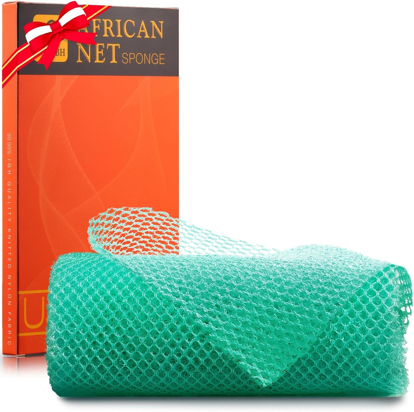 Exfoliating African Bath Sponge Set | 2-Piece Green Body Scrubber